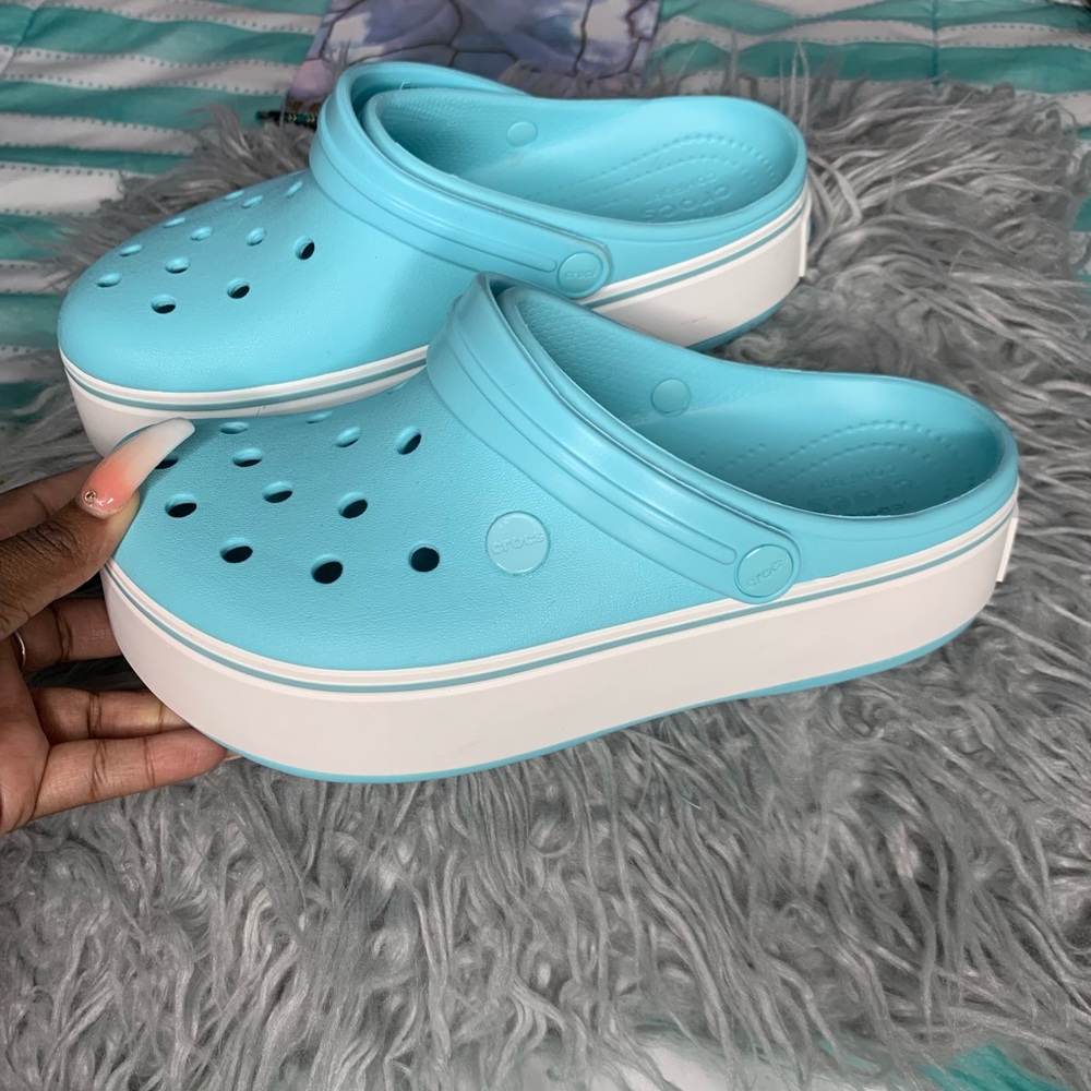 Sky Blue Platform Crocs Clog